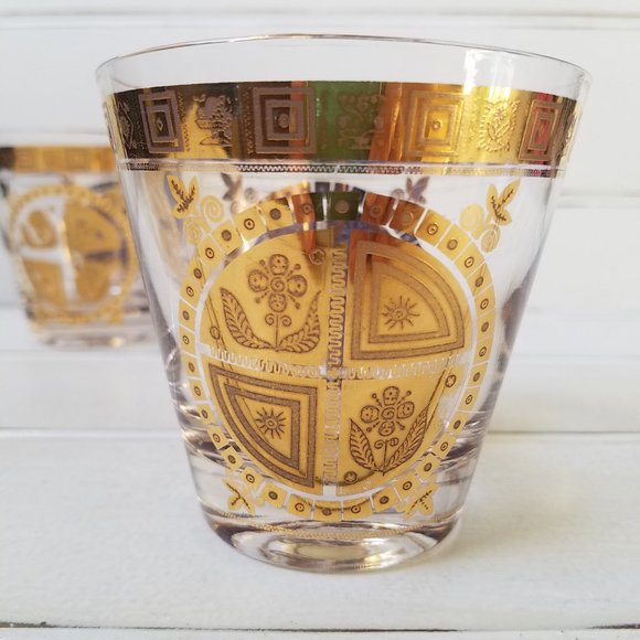 CULVER Barware Coronet, 22K Gold Low Ball Glass - Picture 5 of 8